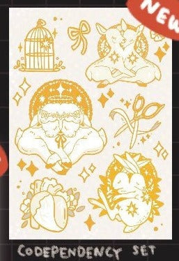 Conjoined animals sticker sheet