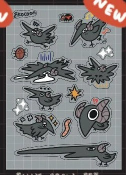 Silly crow sticker sheet